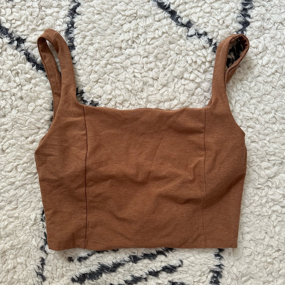 🚫 SOLD Spacedye Impress Cropped Tank in Caramel Medium